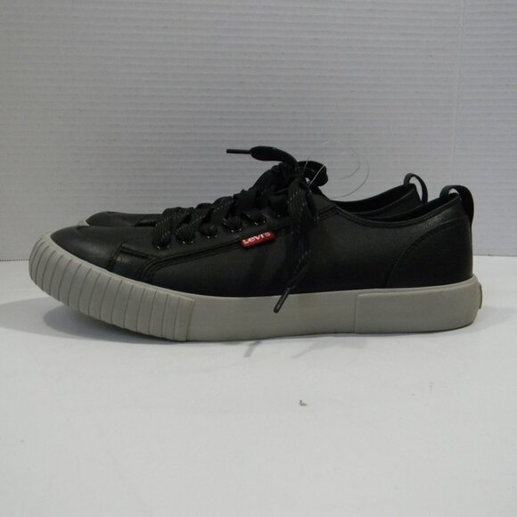 Levi's Black Faux Leather Sneakers NWOT - Picture 4 of 9